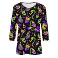 thumbnail image 5 of QATAINLAV Lightening Deals Mardi Gras Shirts for Women Carnival Party Tunic Blouses 3/4 Sleeve 3D Print Casual Fashion Shirts Tops Multicolor XL, 5 of 6