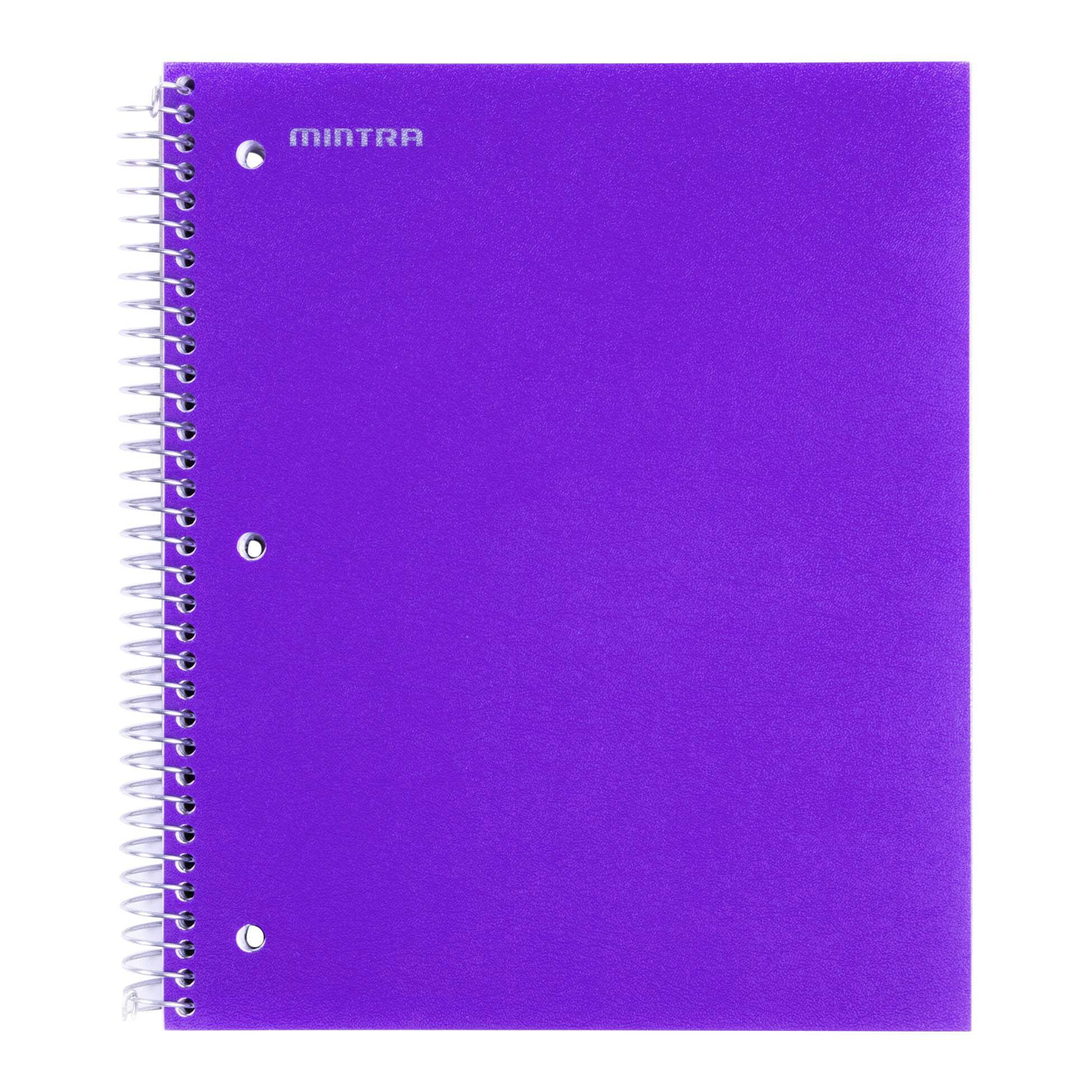 Mintra Office Durable Spiral Notebooks 3 Subject, 150 Sheets, Wide Ruled 12 Pack