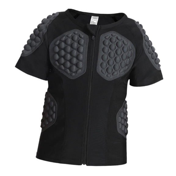 Camiseta Deportiva Acolchada Niños Compresión EVA Protección Impacto Tela Transpirable Zipper Cómodo Adecuada para Prácticas Deportivas Infantiles Rug Talla XL