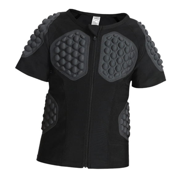Camiseta Deportiva Acolchada Niños Compresión EVA Protección Impacto Tela Transpirable Zipper Cómodo Adecuada para Prácticas Deportivas Infantiles Rug Talla XL