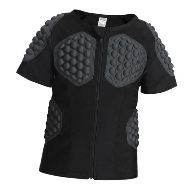 Camiseta Deportiva Acolchada Niños Compresión EVA Protección Impacto Tela Transpirable Zipper Cómodo Adecuada para Prácticas Deportivas Infantiles Rug Talla XL