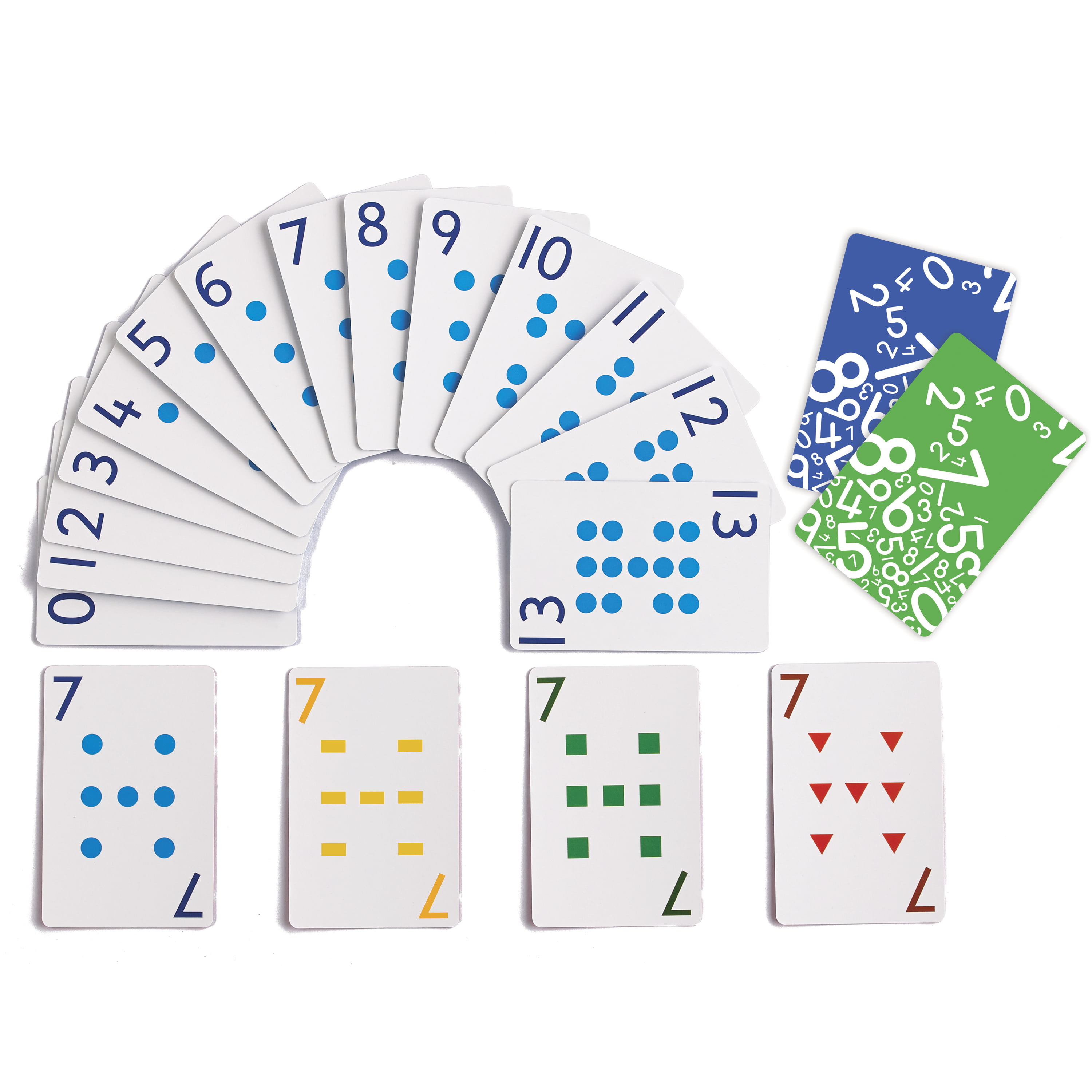 Teach Number Concepts Includes 448 Cards Set of 8 Decks Matching and Probability Counting Multicolored Patterned Cards Numbered 0-13 for Gameplay edx Education School Friendly Playing Cards 