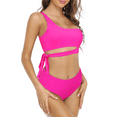 thumbnail image 2 of Hilor Women's One Shoulder High Waisted Bikini Tie High Cut Swimwear Two Piece Swimsuits Bathing Suit, 2 of 7