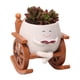 thumbnail image 5 of Maceta de resina con forma de cara sonriente, ideal para leer, para suculentas de interior y exterior., 5 of 8