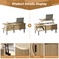 thumbnail image 5 of Pusnapku 39" Lift Top Coffee Table, Fluted Rectangle Center Table with Hidden Storage and Sliding Door, Wood Accent Desk for Living Room, Home Office, 5 of 9