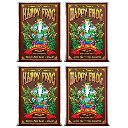 FoxFarm Happy Frog Potting Soil, 2cu ft (Pack of 4) - For Indoor/Outdoor Container Plants, Improves Root Efficiency, pH Adjusted for Optimal Nutrient Uptake - Contains Mycorrhizae and Humic Acids