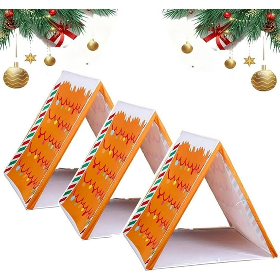 Gingerbread Christmas Tent Where Holiday Dreams Find a Home, House Brown Decor, Lightweight Pop Up Indoor Party Decor with Easy Assembly, Festive Xmas Party Decoration and Cozy Christmas Gift