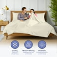 thumbnail image 3 of Kickoff Viscose Bamboo Sheets Twin XL Size 3-pc 100% Organic Bamboo Viscose Bed Cooling Sheets Twin XL Size Set Cool Bedding for hot sleepers sheet, Flat, Fitted, Pillowcase (Buttercream, TXL), 3 of 9