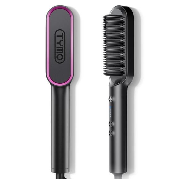 Tymo hair straightener brush - Tymo ring curly hair straightener with 20s fast heating, 5 thermostatic level hot hair straightener combs, 30 minute auto-off & 110V-240V,