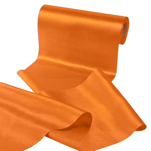 THEGLY Orange Satin Ribbon 10 Inch 25 Yards Fabric Large Silk Ribbon for Gift Wrapping Grand Opening Chair Sash Table Hair Car Bows Sewing Craft
