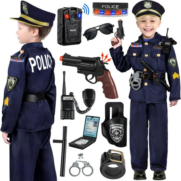 Disfraz de oficial de policía Tepsmigo para niños de 3 a 10 años con accesorios