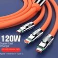 thumbnail image 2 of Three-in-one charging cable, one-to-three, 120W fast charging for Apple Huawei type-c Android phones, 2 of 4