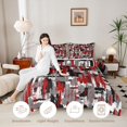 thumbnail image 4 of Manfei Abstract Watercolor Brushstroke Queen Comforter Set, Red Black White Ombre Comforter Sets Queen, Black Reversible 3pcs, 1 Comforter and 2 Pillowcases, 4 of 6