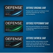 Defense Soap All Natural Tea Tree Bar Soap, 3 Bar Variety Pack - Original, Peppermint, Oatmeal