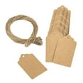 thumbnail image 1 of AMLESO 100pcs Lots Blank Kraft Paper Tags Xmas Labels with 20m Rope for Gift Paking, 1 of 6