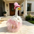 thumbnail image 5 of AuroraX Pink Wedding Dress 19in 23 inch Porch Goose Outfits , Porch Goose Clothes Sets Fall Seasonal Wedding Decorations for Home Outdoor, 5 of 9