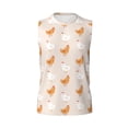 thumbnail image 6 of Lsque Funny Chicken Print Men's Cotton Blend Sleeveless Muscle Shirts (S-3XL)- Moisture Wicking, Odor Protection, UPF 30+,XX-Large, 6 of 8