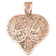 thumbnail image 1 of 14K Rose Gold 3-D Filigree Heart Pendant - 40 mm, 1 of 3