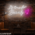 thumbnail image 3 of Glowneon It's Time For Beauty Wall Neon Light, Beauty Spa Salon Decor, 3 of 5