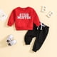 thumbnail image 3 of Gibobby Conjunto de ropa para bebé y niño Conjunto de 2 uds de camisetas y pantalones con estampado de de manga larga para niños pequeños(Rojo, 3-6 Meses), 3 of 5
