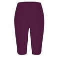 thumbnail image 4 of leijia Women Cropped Yoga Pants High Waisted Stretchy Straight Tights with Pockets Soild Color Slim Workout Leggings Half Pants, 4 of 4