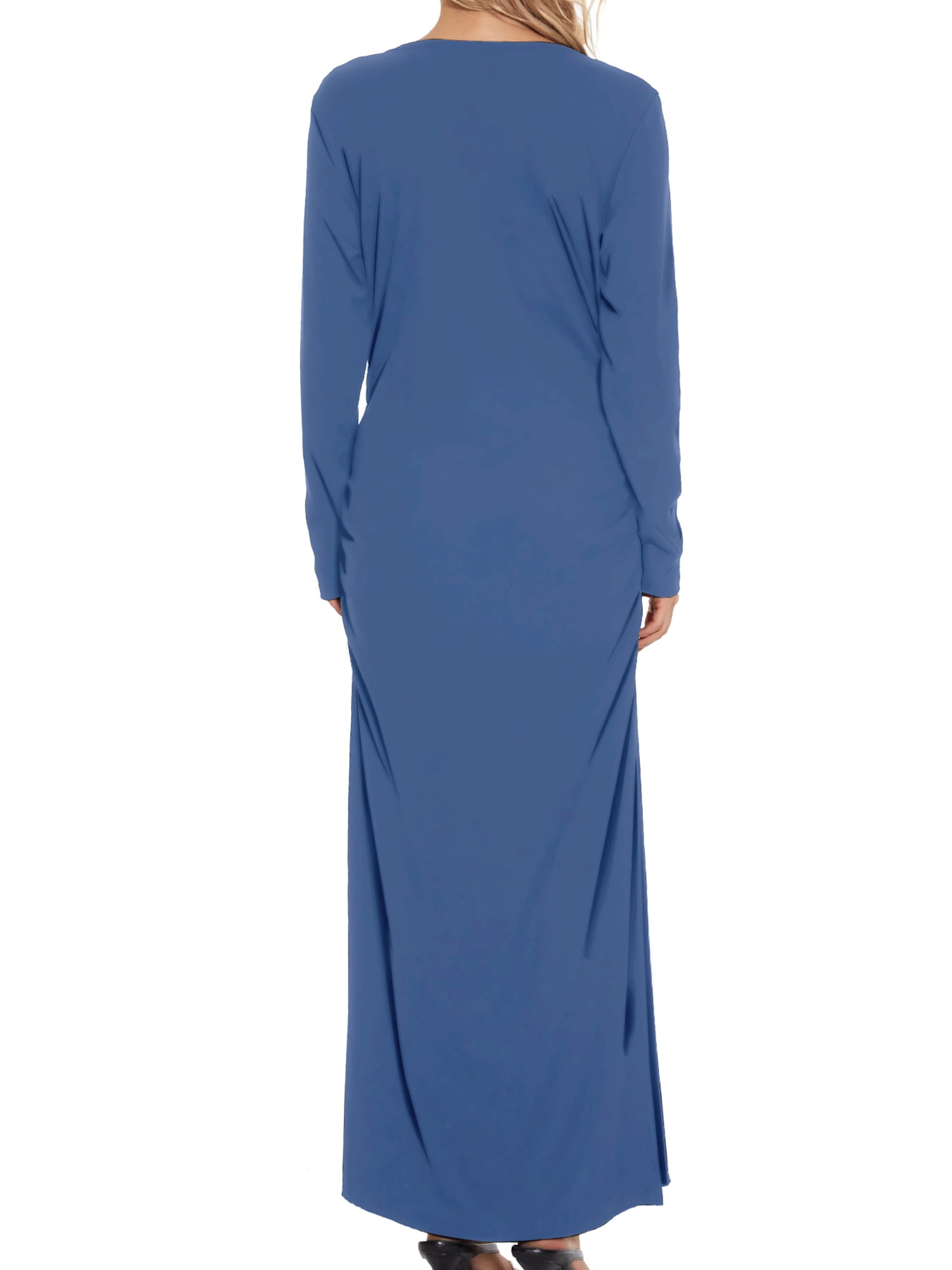 Smallshow Women's Maternity Dress - Long Sleeve Ruched Pregnancy Dress With  Side Split Pregnancy Clothes For Baby Shower