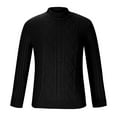 thumbnail image 3 of TFEOQRY Men's Crew Neck Cable Knit Sweater Long Sleeve Textured Pattern Casual Pullover Fall Winter Top Black-1, 3 of 7