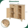 thumbnail image 3 of Gymax Buffet Bahut avec Portes Tressées en Rotin et Tiroir, Tablette Réglable et Casiers Ouverts, 3 of 9