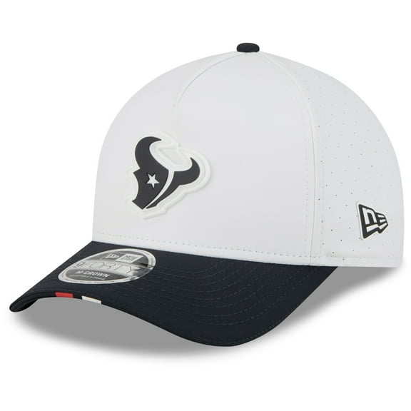 Men's New Era  White/Navy Houston Texans 2025 NFL Training Camp A-Frame 9FORTY Adjustable Hat
