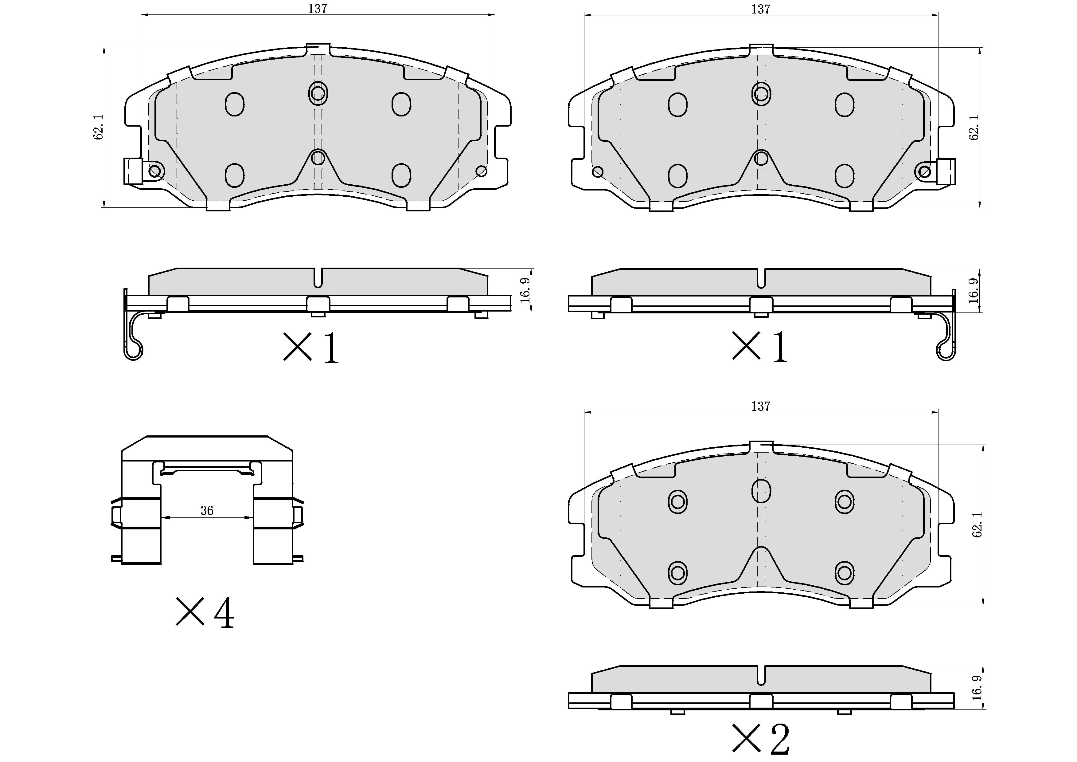 UltraHC 700 Brake Pad Set, Front HC7.1264.0.C, Chevrolet Equinox 2009-2007