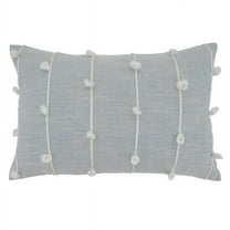 SARO  16 x 24 in. Oblong Light Blue Knotted Line Design Throw Pillow with Down Filling