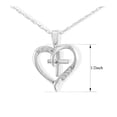 thumbnail image 4 of SuperJeweler 0.03 Carat Cross Diamond Heart Necklace In Sterling Silver For Women, 4 of 5