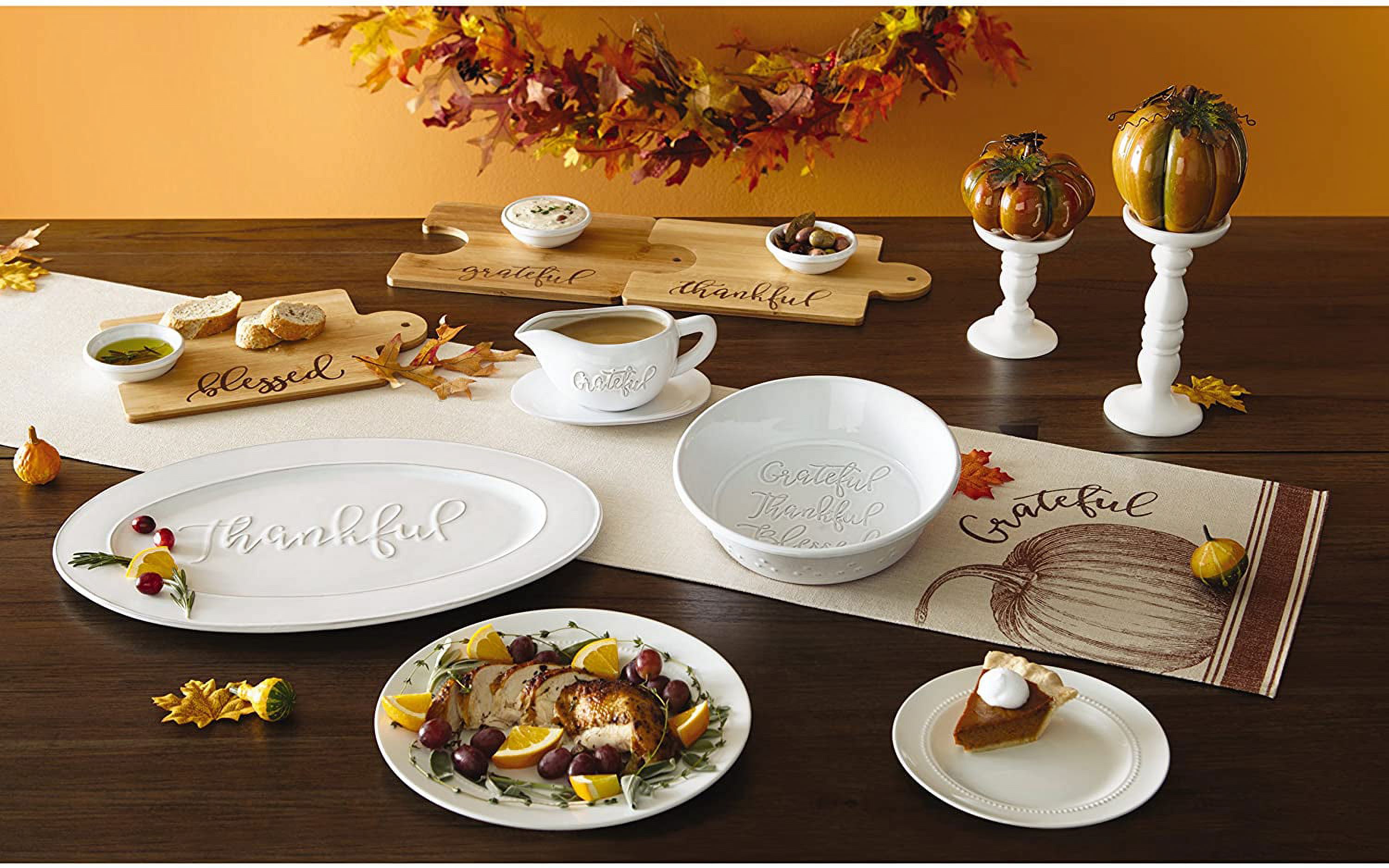 Bountiful Blessings by Precious Moments Thankful Ceramic Serving Platter White 18-inches by 12-inches - image 2 of 4