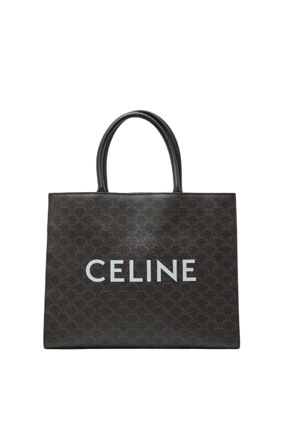 Pre-Owned Celine Triomphe Tote Bag in Black Leather for Women