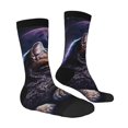 Zufioo Purple Moon Cat Print Thigh High Socks,Knee High Socks For Women