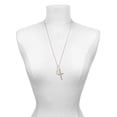 thumbnail image 3 of Delight Jewelry Two-tone Moose in Heart - Everlasting Love Engraved Cross Zoey Necklace, 28", 3 of 4