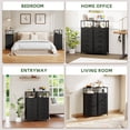 thumbnail image 7 of Eunos Black Dresser for Bedroom, 5 Drawer Nightstand with Charging Station, LED and Open Shelf, 7 of 7
