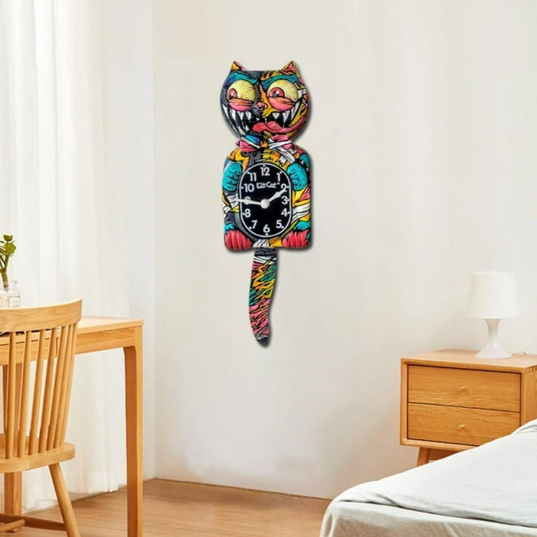 Resin Creative Personalized Graffiti Cat Wall Clock Clock Clock
