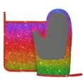 thumbnail image 3 of Disketp Rainbow Glitter Oven Mitts And Potholders Bbq Gloves-Oven Mitts And Pot Holders With Recycled Infill Silicone Non-Slip Cooking Gloves For Cooking Baking Grilling, 3 of 9