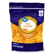Great Value Finely Shredded Mild Cheddar Cheese, 8 oz