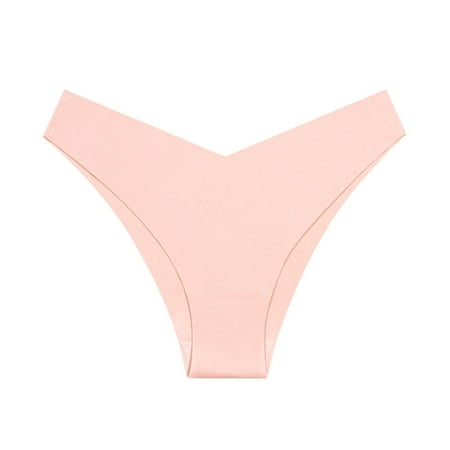 Lovskoo 2024 Seamless Underwear for Women No Show Ice Silk Bikini Breathable Hipster Panties Pink