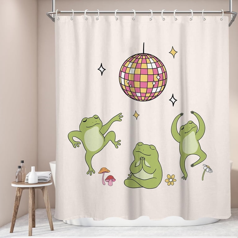 AUQ Cute Funny Shower Curtain Extra Long Xl Large Kids Frog Fun Animal ...