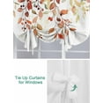 thumbnail image 3 of Fall Leaves Tie Up Curtains for Windows 63 Inch Length Balloon Curtains Kitchen Adjustable Balloon Window Shade Country Watercolor Orange Eucalyptus Plants Tie Up Bathroom Curtain Window 46"x63", 3 of 6