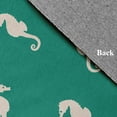 thumbnail image 2 of 4' x 6' Simply Daisy Sea Horses Beach Style Chenille Area Rug, Kelly Green, 2 of 4