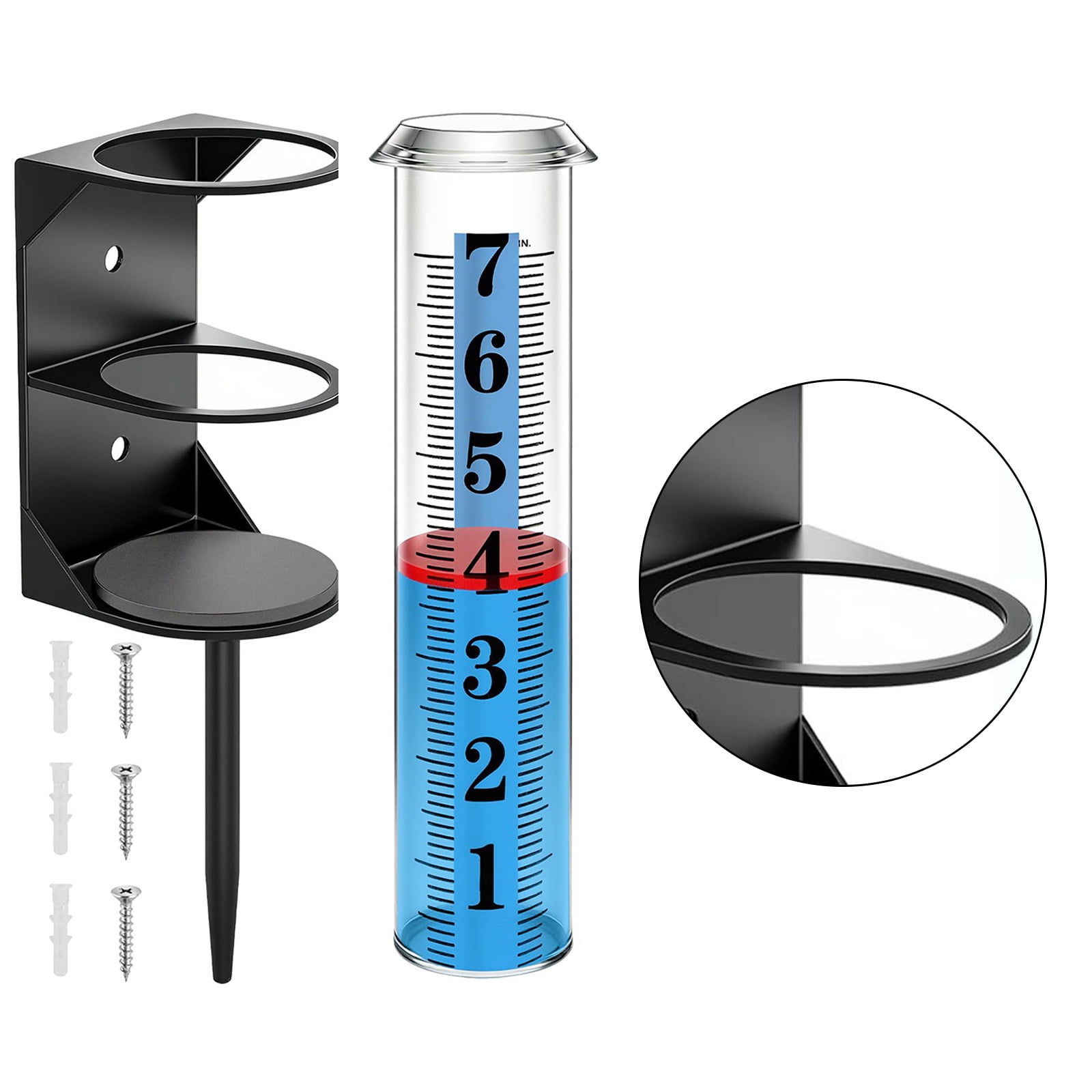 Precise Metal Rain Gauge with Stable Base for Accurate Rainfall Tracking in Gardens