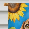 thumbnail image 2 of American Foxhound in Sunflowers House Flag 28 in x 40 in, 2 of 7