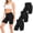 Black+Black+Black, variant on 3 Pack Slip Shorts for Under Dresses Seamless Anti Chafing Underwear Shaping Boyshort Smooth Panties for Women