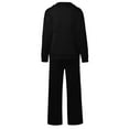 thumbnail image 4 of Womens Casual Hooded Sweatshirt Two Piece Zipper Pocket Top Coat Loose Pants Pants Set Women Overall Womens Suit Wide Leg Pinstripe Women's Suits Pantsuit plus Size Snow Pants for Women 3x Rompers And, 4 of 4