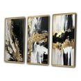 thumbnail image 3 of Designart "Organic Bliss Minimalist Abstract in Gold and Black" Abstract Painting Framed Wall Art Set Of 3 - Gold Modern Frame Canvas Set For Living Room Decor, 3 of 6