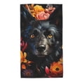 thumbnail image 1 of Fotbe Colorful Floral Black Dog Toalla Premium con Patrón, Toalla de Microfibra de Secado Rápido, Ligera y Altamente Absorbente (27.5x16in), Ideal para Uso Diario, 1 of 6